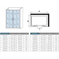 AICA 160x190cm Douchecabine Schuifdeur,80cm Douchewand,5mm helder veiligheidsglas