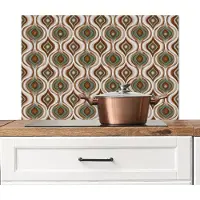 KitchenYeah Spatscherm keuken 80x55 cm - Kookplaat achterwand Motief - Patroon - Kleurrijk - Muurbeschermer - Spatwand fornuis - Hoogwaardig aluminium
