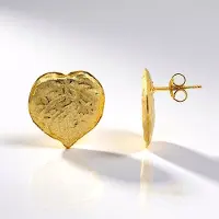 Cavill - 925 Sterling Zilveren Vergulde Hartvormige Oorbellen - Luxe Studs voor Dames - Kleine Elegante Sieraden - 15 mm