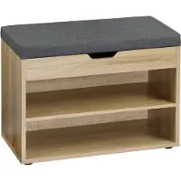Kesper Schoenenkast met opbergvak en zitkussen eikenlook