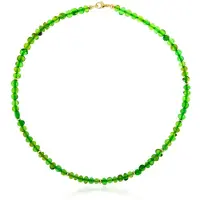 Cavill - 925 Sterling Zilver Halsketting - Verguld - Groene Barnsteen 41.4 ct & Gouden Hematiet 3.6 ct - 45 cm - Minimalistisch & Chique