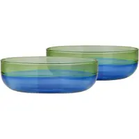 REMEMBER - Set van 2 glazen kommen - Ocean - Borosilicaatglas