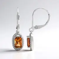 Cavill - Zilveren Oorbellen - 925 Sterling Zilver - 2x Tepetate Topaas 1 105 ct Achthoek Radiant - Elegant Mexicaans Design