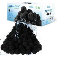Coil Filterballen voor Zwembad Zandfilter Vervanging - 700g - Aqualoon - met Actieve Kool - Zwart