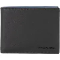Valentino Leren portemonnee History Wallet Nero / Blu zwart