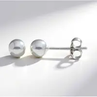 Cavill - 925 Sterling Zilver Gerhodineerde Oorbellen - 7 mm Bolvormige Studs - Minimalistisch Elegant - Dames Oorstekers