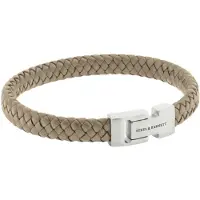 Steel & Barnett - Leren Armband Heren - Archie - Beige - Maat L