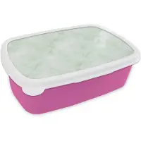 MuchoWow Broodtrommel Roze - Lunchbox Groen - Marmer print - Vloeiende aders - Brooddoos 18x12x6 cm - Brood lunch box - Broodtrommels voor kinderen en volwassenen