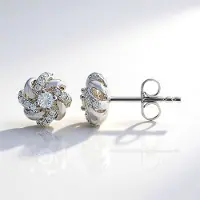Cavill - Zilveren Oorbellen - 925 Sterling Zilver - 0 264 ct Afrikaanse I1 G Diamanten - Elegante 7 mm Stekersluiting - Ronde Briljant - Luxe Sieraden