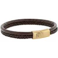 Steel & Barnett - Leren Armband Heren - Denby - Bruin - Maat S