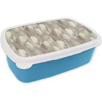 MuchoWow Broodtrommel Blauw - Lunchbox Slang - Textuur - Zand - Brooddoos 18x12x6 cm - Brood lunch box - Broodtrommels voor kinderen en volwassenen