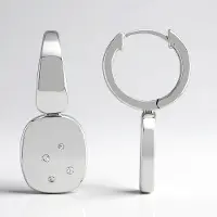 Cavill - Zilveren Oorbellen met 0,088 ct I1 (G) Diamanten - 925 Sterling Zilver Gerhodineerd - Ronde Briljant Bezelzetting - Modern