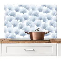 KitchenYeah Spatscherm keuken 100x65 cm - Kookplaat achterwand Waaier - Modern - Blauw - Muurbeschermer - Spatwand fornuis - Hoogwaardig aluminium
