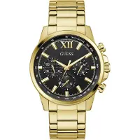 GUESS Analoog horloge 'Walker' goud / grafiet / zwart