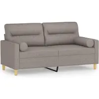 vidaXL Tweezitsbank met sierkussens 140 cm stof taupe