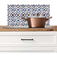 KitchenYeah Spatscherm keuken 60x30 cm - Kookplaat achterwand Patroon - Modern - Kleurrijk - Muurbeschermer - Spatwand fornuis - Hoogwaardig aluminium