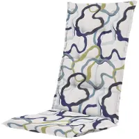 Madison 4 x Tuinkussen hoge rug 123 x 50cm Blaze Blue | tuinstoelkussens