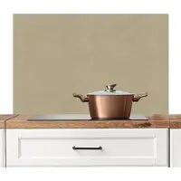KitchenYeah Spatscherm keuken 100x65 cm - Kookplaat achterwand Zandkleur - Korrelige structuur - Beton print - Muurbeschermer - Spatwand fornuis - Hoogwaardig aluminium