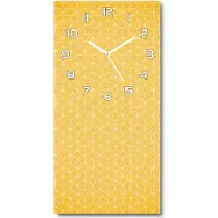 Tulup Wandklok - Sterren Moderne Wandklok Glas - 30x60 cm - Geel Wandklok Glas Decoratie - Witte handen - Rechthoekige Klok - Glazen Wandklok Design - Klok Glas Met Opdruk