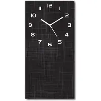 Tulup Wandklok - Linnentextuur Wandklok Glas Decoratie - 30x60 cm - Zwart Gekleurde Glazen Klok - Witte handen - Rechthoekige Klok - Klok Glas Met Opdruk - Moderne Wandklok Glas