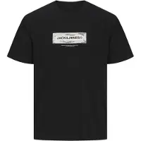Jack & Jones JUNIOR T-shirt zwart Jongens Katoen Ronde hals Logo - maat 128