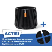 Capi Europe Sandbag Groove H13.6 cm zwart bloembpot