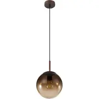 Globo Lighting Hanglamp bol glas 'Varus' metal Bruin - amberkleurige glazen
