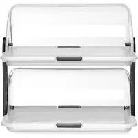 Super Merchant Dubbele roltop-presentatie – transparant – 380x260x x(H)355mm – vaatwasmachinebestendig