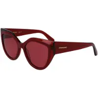 Ferragamo Rode Acetaat Zonnebril