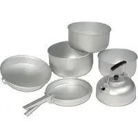 Sturm Bundeswehr und Freizeitshop Koch-set, aluminium, 6-delig, inclusief theeketel