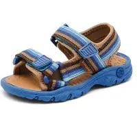 Bisgaard Open schoenen 'Nico' camel / kobaltblauw / lichtblauw / bruin