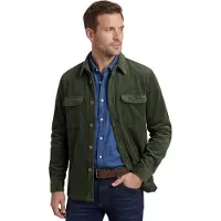 A Fish Named Fred overshirt groen corduroy slim fit katoen