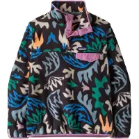 Patagonia - Merken - W's LW Synch Snap-T P/O Kaleido Black voor Dames van Gerecycled Polyester - Maat M - Zwart