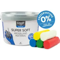 Creall Super soft boetseerklei - set 5 kleuren - hersluitbare emmer - 1750 gram - assortiment - glutenvrij - gemaakt in Nederland