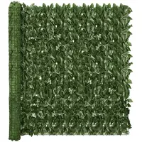 vidaXL Balkonscherm met donkergroene bladeren 300x150 cm