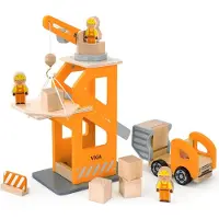 Vigatoys Viga Toys - Havenkraan met Glijgoot en Kiepauto