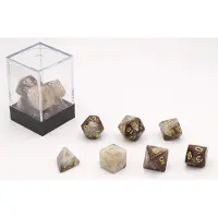 HOT Games Stardust - Dobbelstenen set van 7 kunststof - Zwart-wit (set van 7)