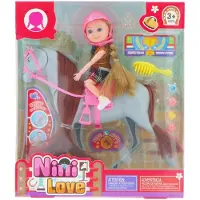 Ottosimon KiddyGo Poppenhuisset met groot paard - Mode-poppen speelgoed