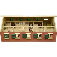 Kids Globe Paardenstal Hout Met 9 Paardenboxen 1:32