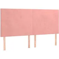 vidaXL Hoofdbord roze 160x5x118/128 cm fluweel