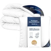 AM Qualitätsmatratzen Premium Donzen Zomerdekbed 155x220 Set met Kussen 80x80 - Made in Germany & OEKO-TEX gecertificeerd & Allergievriendelijk Dekbed en Kussenset 155x220 met Donzen Vulling