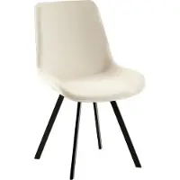 CLP Lewes Eetkamerstoel - Met rugleuning - Met houten poten - Met rugleuning - Velvet - Ffluweel - Fluweel/creme