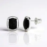 Cavill - Zilveren Oorbellen 925 Sterling Zilver - Antieke Veeneik Cabochon 0,7 ct - Rechthoekig Handgemaakt Elegant Sieraad Dames