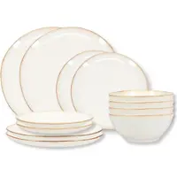 Salt & pepper Serviesset Artisan Wit 12-delig / 4 personen - 4 dinerborden, 4 ontbijtborden en 4 kommen