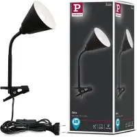 Paulmann Klemlamp Vitis, zwart, Woon-/ Eetkamer, metaal, Modern, Klemlamp