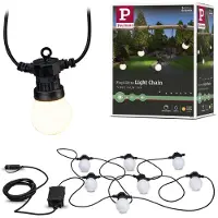 Paulmann Plug & Shine LED sprookjesverlichting Globe 7x0.2W 94165, dimbaar, zwart, Kunststof, Modern
