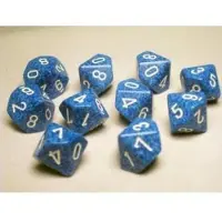 Chessex Water Gespikkeld D10 Dobbelsteen Set (10 stuks)