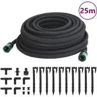 vidaXL Druppelslang 0,6'' 25 m rubber zwart