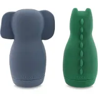 Trixie Knijpspeelgoed voor in bad – Mrs. Elephant & Mr. Crocodile – Siliconen Badspeelgoed – Spuitfiguurtjes – Vanaf 6 Maanden