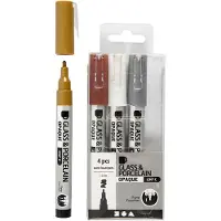 Creativ Light CC Glas- en Porseleinstift Dekkend Set Metallic 4 stuks